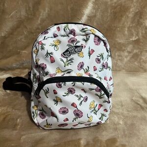 Vans White Mini Backpack with Pink & Yellow Floral Print
